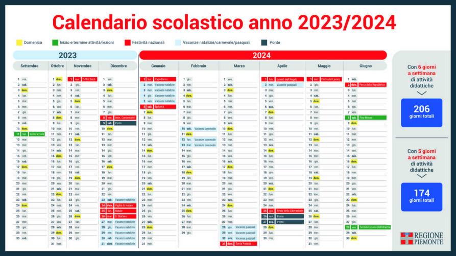 Adattamento Calendario scolastico regionale a.s. 2023/2024 Istituto
